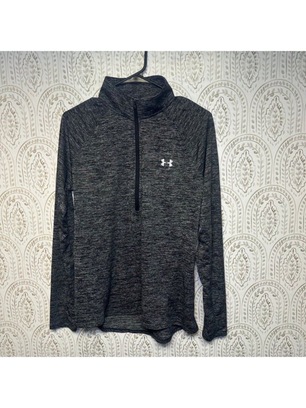 Under Armour HeatGear Women's Gray Heathered 1/4 Zip Pullover Top LG